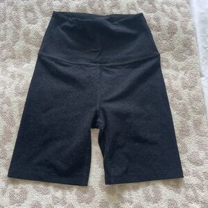 Beyond Yoga Spacedye Biker Short in Darkest Night